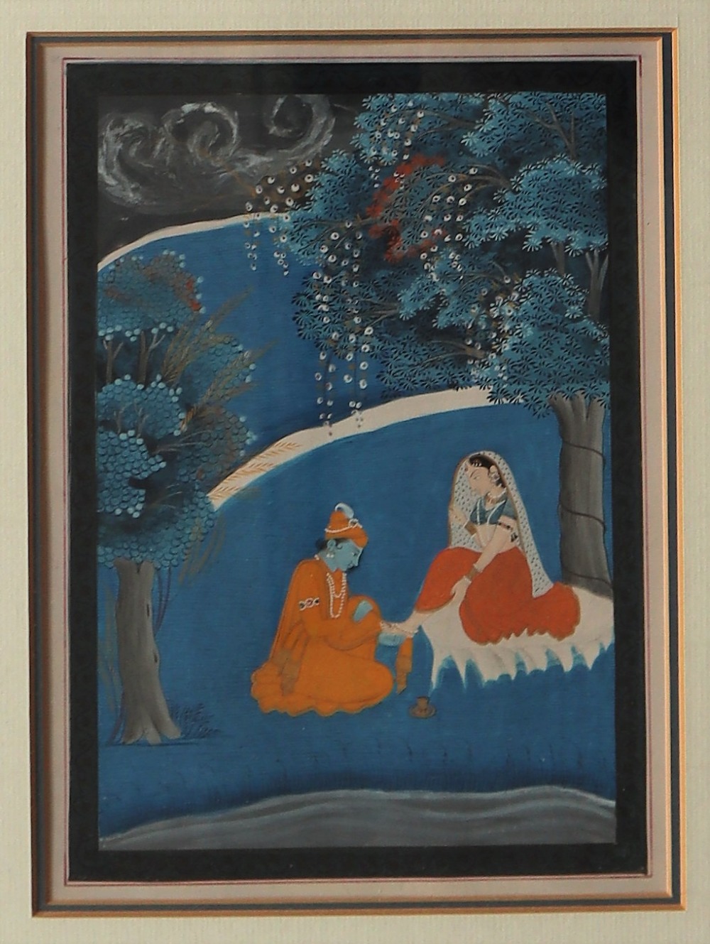 20th century Indian School Figures in a woodland Watercolour 21. - Image 2 of 4