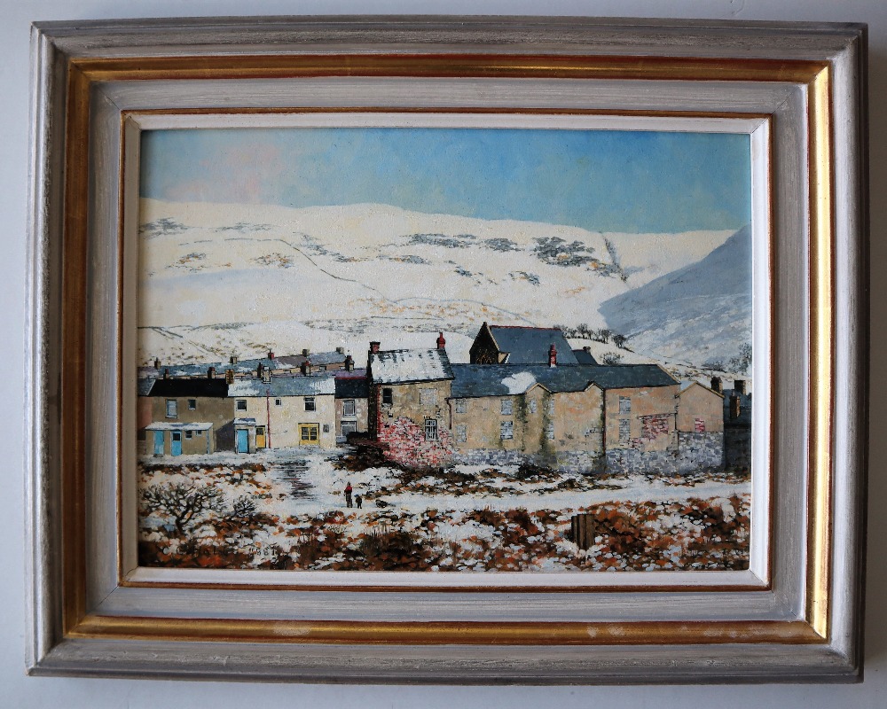 Christopher Hall Snow, Nant-y-Moel Oil on board Signed 25 x 34. - Image 2 of 4