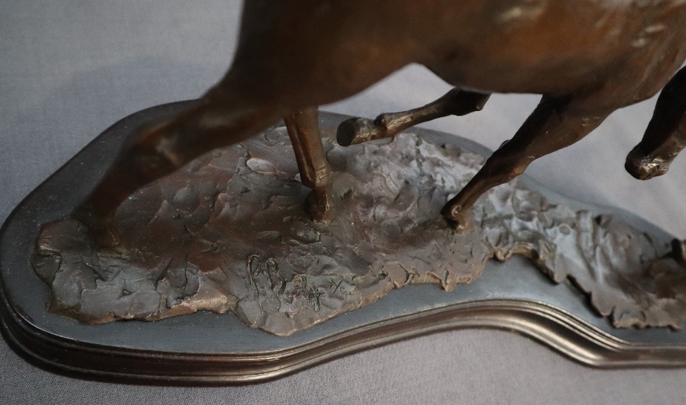 Philip Blacker A foal chasing a duck Bronze Initialled and dated '94 On a shaped wooden base 39cm - Image 3 of 8