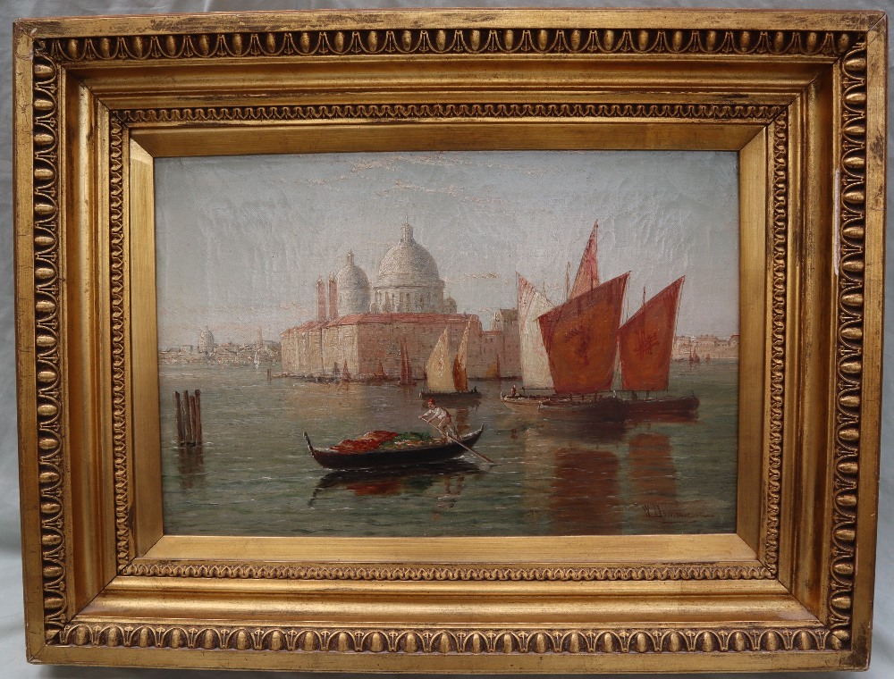 W Dommerson The Grand Canal, Venice Oil on canvas Signed and inscribed verso 29. - Image 2 of 4