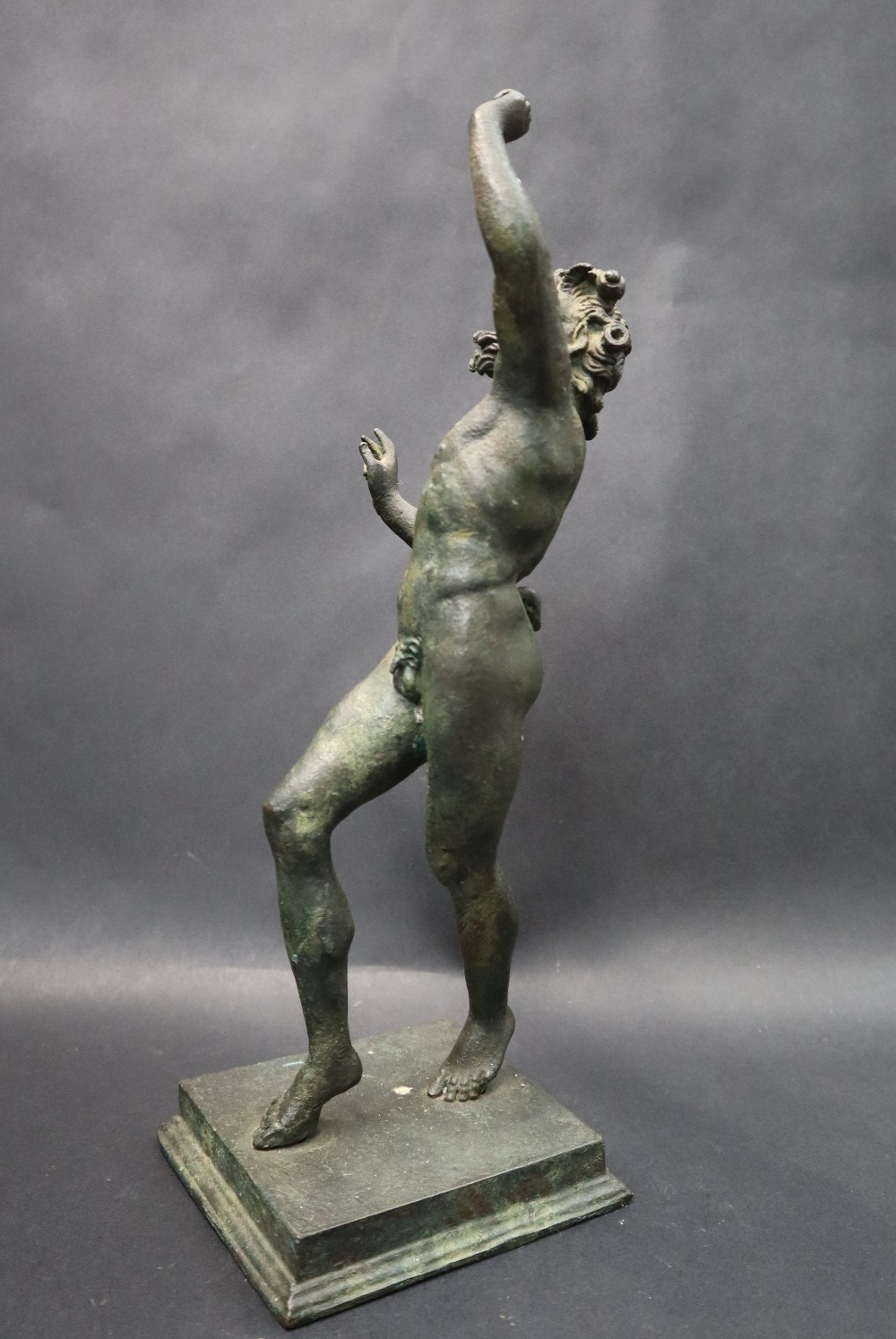 A bronze figurine of "The dancing Faun" on a stepped square base, after the antique, 31. - Image 3 of 7