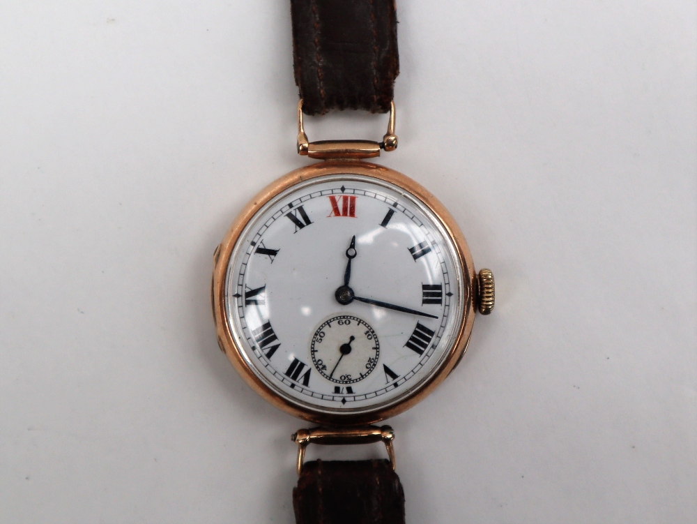 A Gentleman's 9ct gold wristwatch,