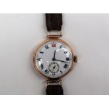 A Gentleman's 9ct gold wristwatch,
