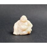 An opalescent hardstone figure of Hotei, seated,
