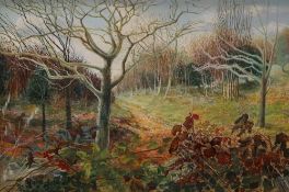 Felicity Charlton Phantom Woods Oil on board Signed and label verso 49.5 x 75.