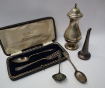 A George V silver sugar caster,