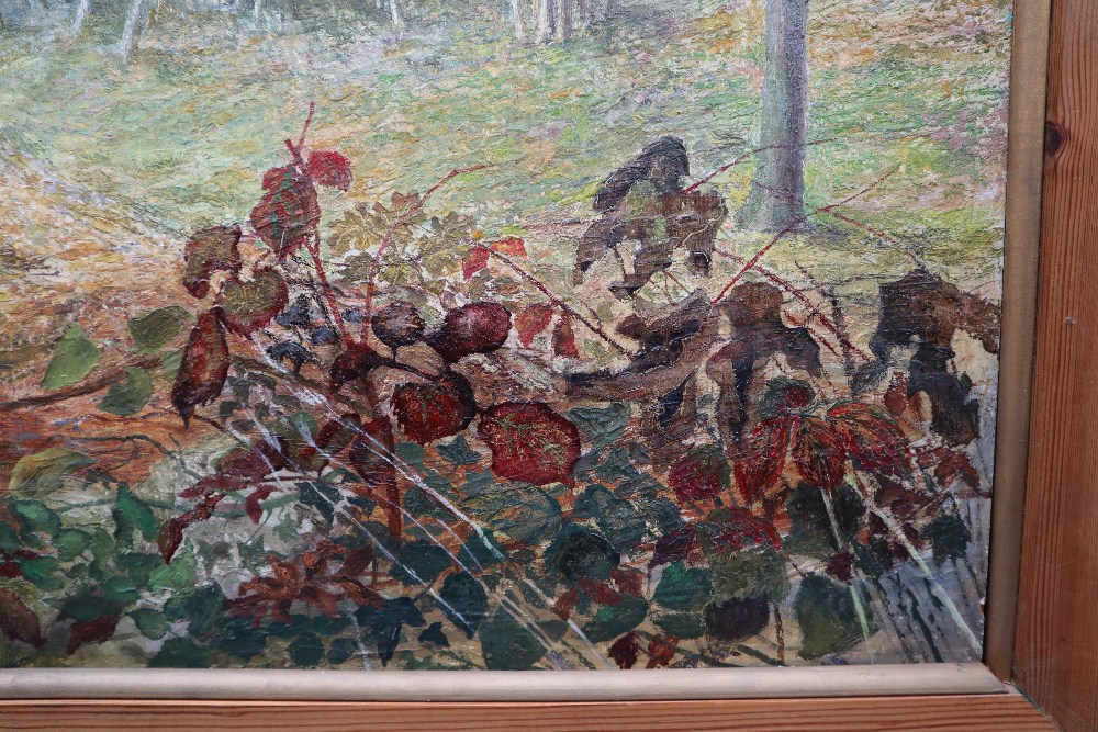 Felicity Charlton Phantom Woods Oil on board Signed and label verso 49.5 x 75. - Image 4 of 6