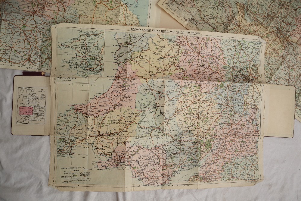 A set of nine Bacon's large print road maps, covering the whole of England and Wales, - Image 2 of 5