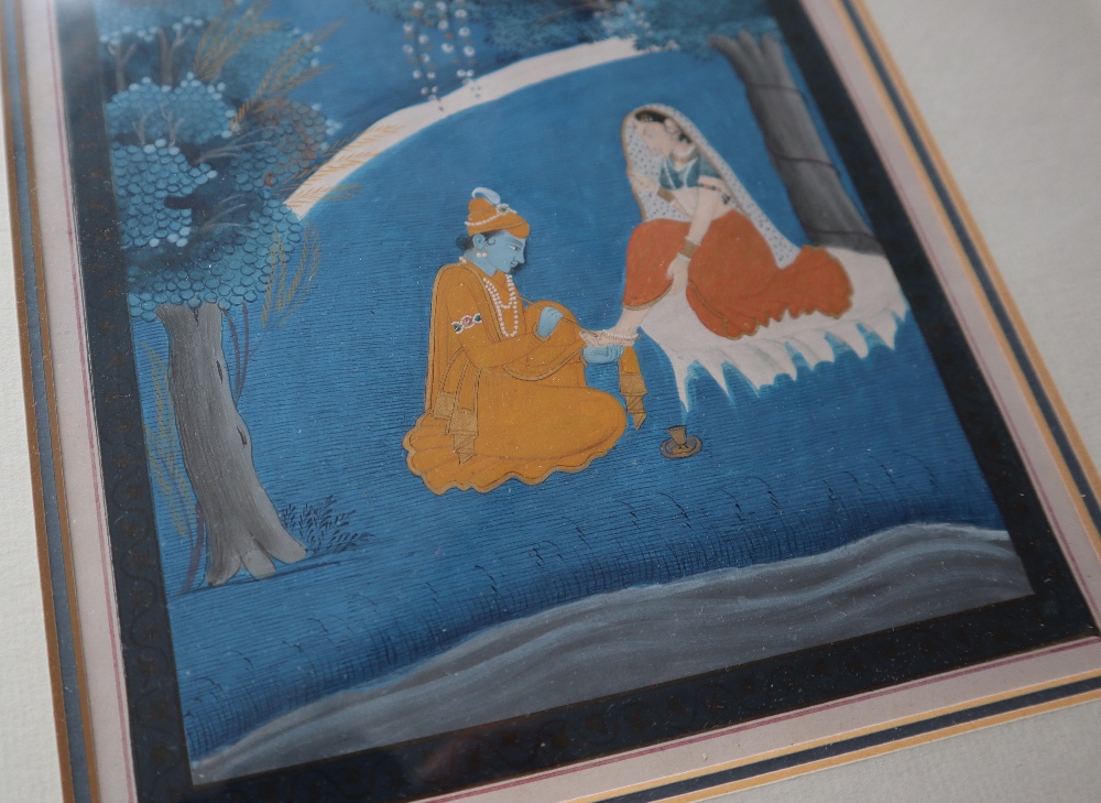 20th century Indian School Figures in a woodland Watercolour 21. - Image 3 of 4