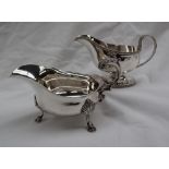 A George V silver sauce boat,