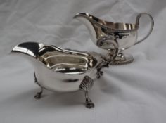 A George V silver sauce boat,