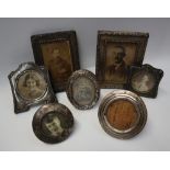 Seven assorted silver photographs frames,