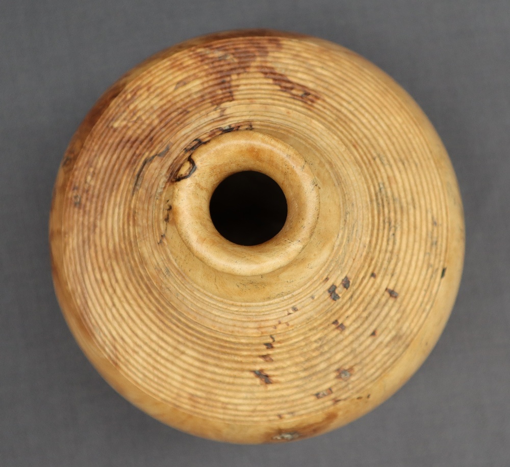 Martin Manuell - A turned Ash vase of gourd shape, with stepped ring turned decoration, - Image 6 of 7