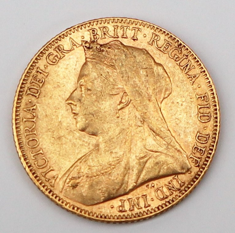 A Victorian gold sovereign dated 1900