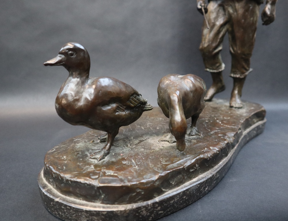 Philip Blacker A girl herding ducks Bronze Initialled and dated '02 Limited edition No. - Image 4 of 15