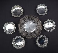 A Chinese silver lobed bowl of circular form,