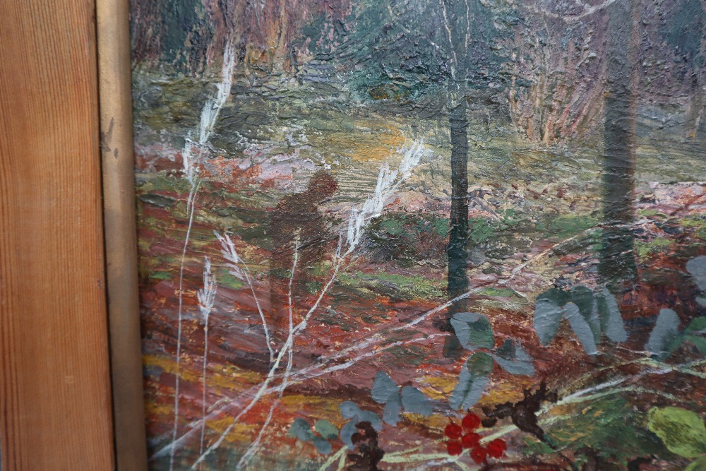 Felicity Charlton Phantom Woods Oil on board Signed and label verso 49.5 x 75. - Image 3 of 6