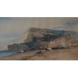John Callow Beach Scene Watercolour Signed and dated 1856 Mount inscribed Leger Galleries Label