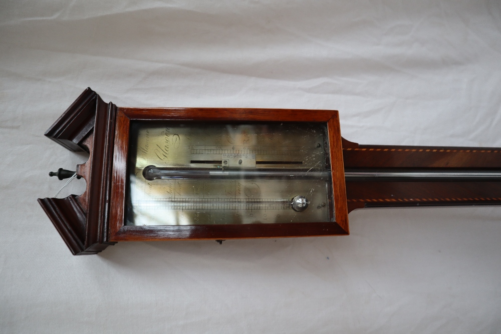 A 19th century mahogany stick barometer, - Image 2 of 4
