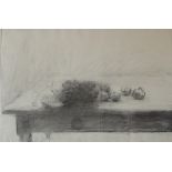 Ivor Davies Grapes and Pomegranates Charcoal on paper Signed 69 x 101cm With catalogue and signed