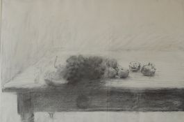 Ivor Davies Grapes and Pomegranates Charcoal on paper Signed 69 x 101cm With catalogue and signed