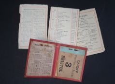 Cardiff Football Club - 1902-1903 Workman's ticket with team fixtures and tickets 3,4,10,11,12,16,