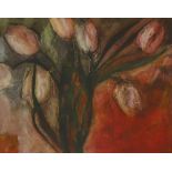 Vivienne Williams Tulips Acrylics on paper Signed 40 x 50.