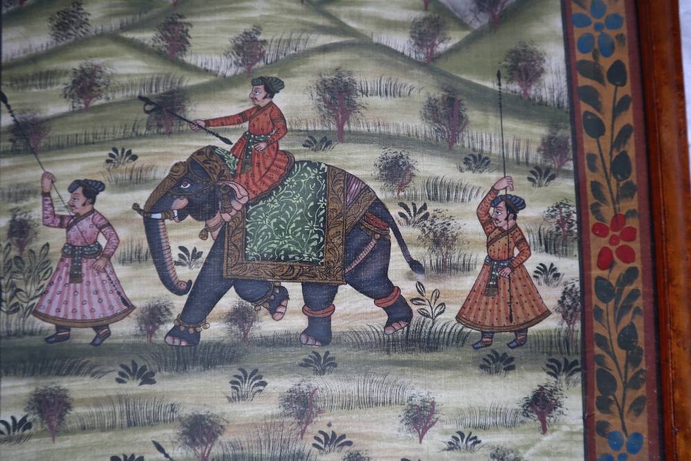 Indian School Figures in a carriage with armed attendants Watercolour on linen 85.5 x 33. - Image 2 of 4