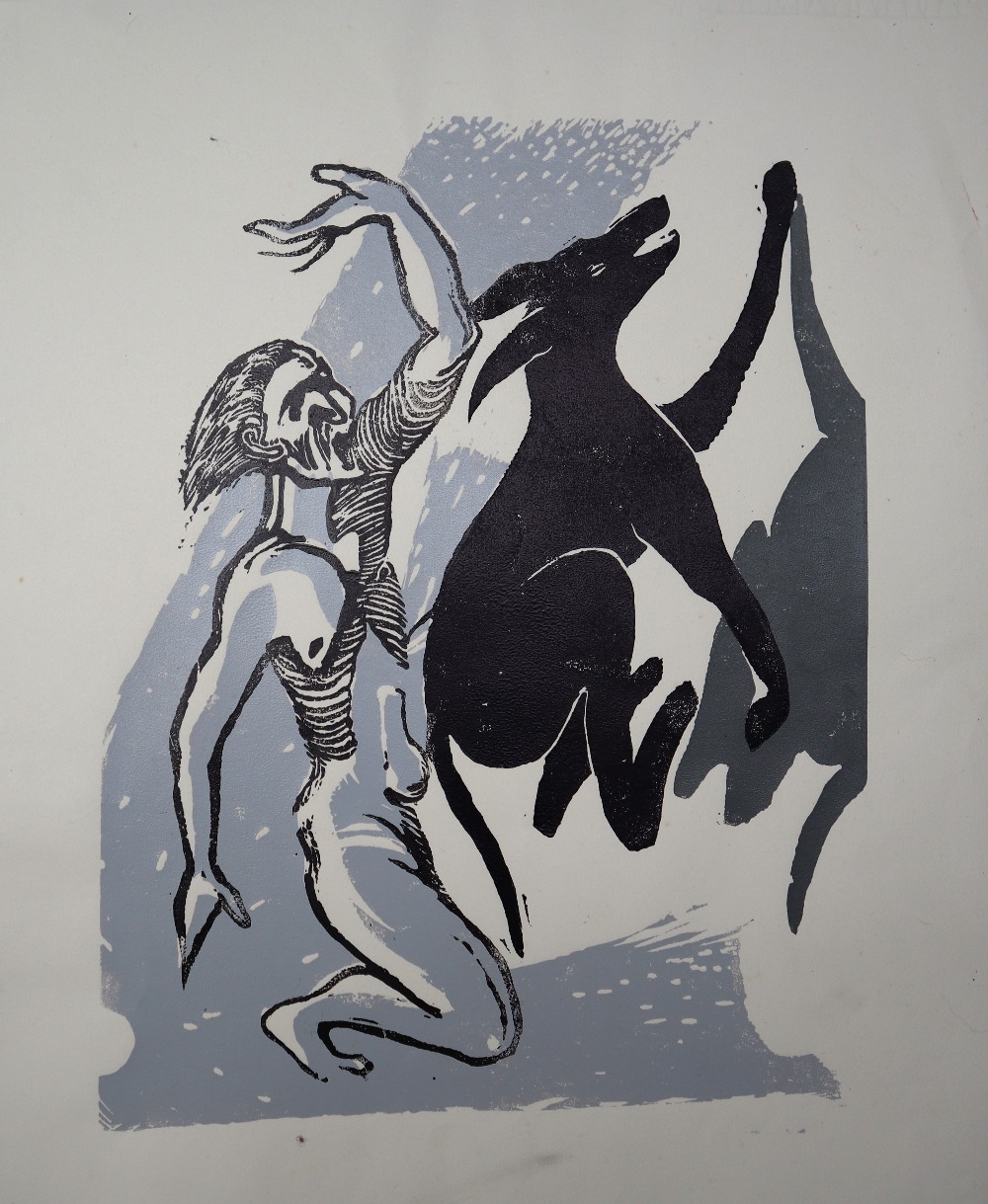 Michael Flynn Mythical beast An Etching Signed and dated 1977 30 x 23cm Together with an unsigned - Image 3 of 4