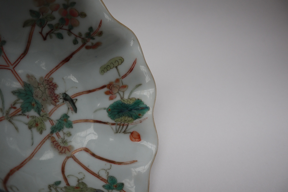 A Chinese famille rose porcelain bowl of lobed shape, - Image 3 of 9