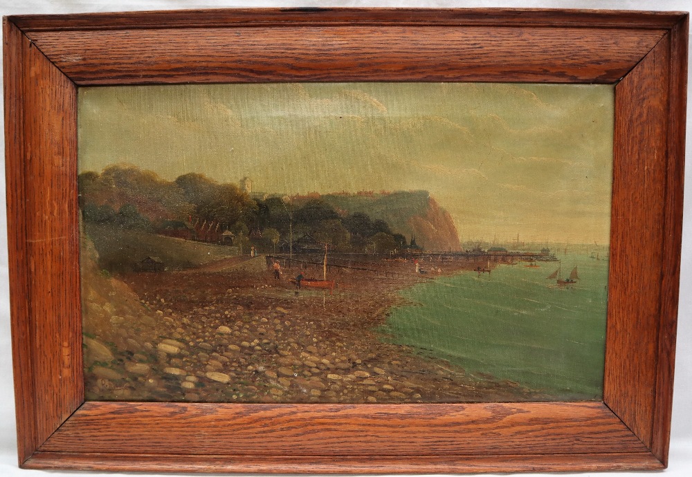 R Allan A Beach scene Oil on canvas Signed 32.5 x 53. - Image 2 of 4