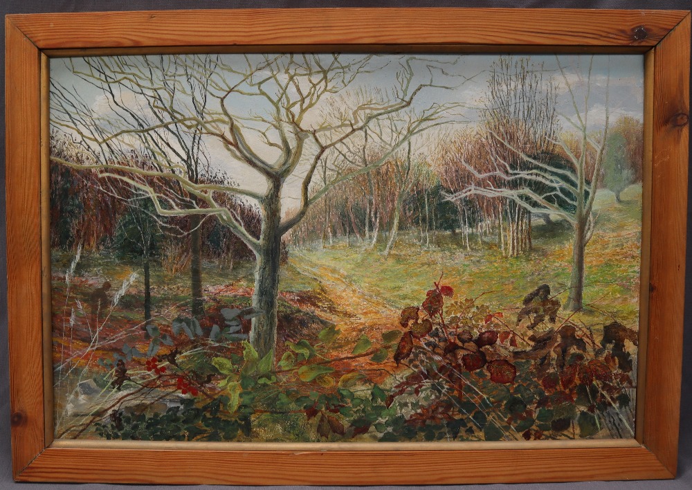 Felicity Charlton Phantom Woods Oil on board Signed and label verso 49.5 x 75. - Image 2 of 6