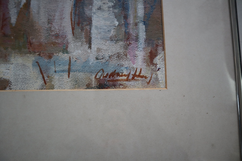 Audrey Hay Evening Paper Oil on paper Signed and label verso 42cm x 38cm - Image 3 of 4