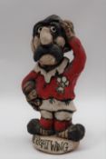A John Hughes pottery Grogg, in Wales Kit with Prince of Wales feathers and No.