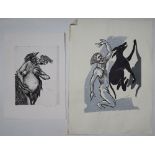 Michael Flynn Mythical beast An Etching Signed and dated 1977 30 x 23cm Together with an unsigned