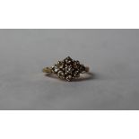 An 18ct yellow gold diamond cluster ring,