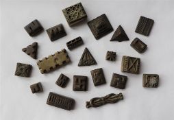 A collection of Chinese bronze printing blocks