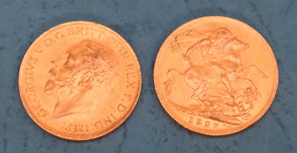 Two George V gold sovereigns, - Image 3 of 3
