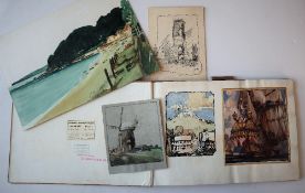 Leslie Carr (1891-1969) A sketch book Containing watercolours,