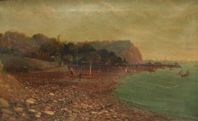 R Allan A Beach scene Oil on canvas Signed 32.5 x 53.