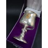 An Elizabeth II silver goblet,