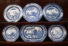 A Swansea pottery blue and white Longbridge pattern bowl, 24.