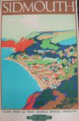 After Leslie Carr (1891-1969) Sidmouth British Railways Travel Poster Lithograph printed in colours