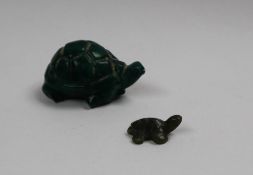 A South Africa Verdite carved tortoise,