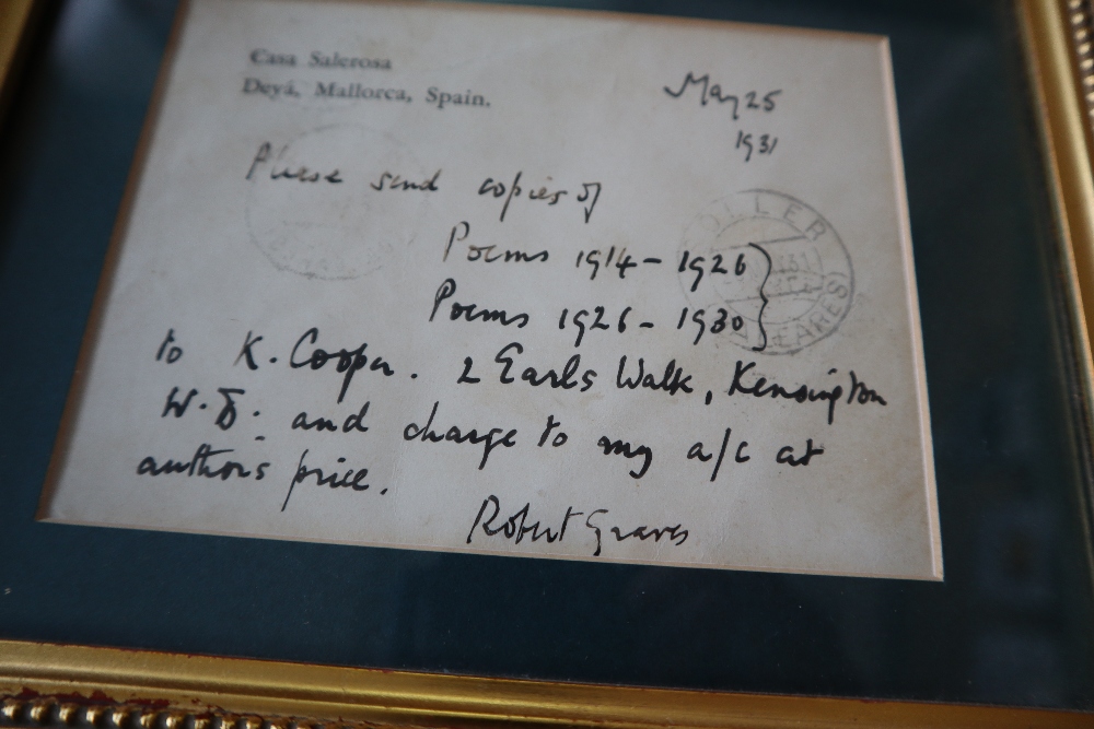 Robert Graves A hand written note Dated May 25 1931 Framed and glazed - Image 3 of 4