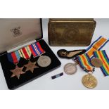 Two World War I medals, including The Victory medal and The British War Medal issued to 2801 PTE H.