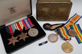 Two World War I medals, including The Victory medal and The British War Medal issued to 2801 PTE H.