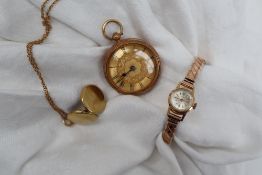 An 18ct yellow gold open faced pocket watch,