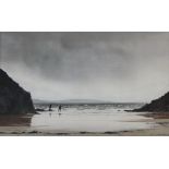 Neil S Hopkins A beach scene Watercolour Signed and dated 1987 25 x 40cm