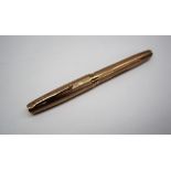 A 9ct yellow gold Waterman's fountain pen with a 14ct gold knib,